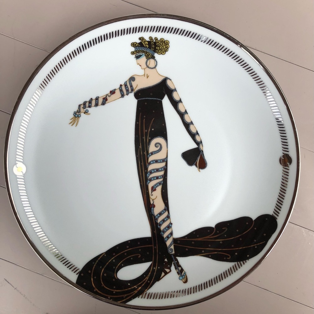 EUC Set of 5 House of Erte Art Deco Plates from 1990’s Franklin Mint No Boxes